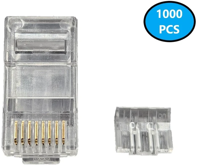 Alt view image 2 of 4 - MICRO CONNECTORS Cat6/6A RJ45 Connectors & Boots for Slim Stranded (28/32 AWG) Cable with Load Bar 1000/1000-Pack (C20-FRTSL6-1K)