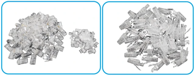 Main image of MICRO CONNECTORS Cat6/6A RJ45 Connectors & Boots for Slim Stranded (28/32 AWG) Cable with Load Bar 1000/1000-Pack (C20-FRTSL6-1K)
