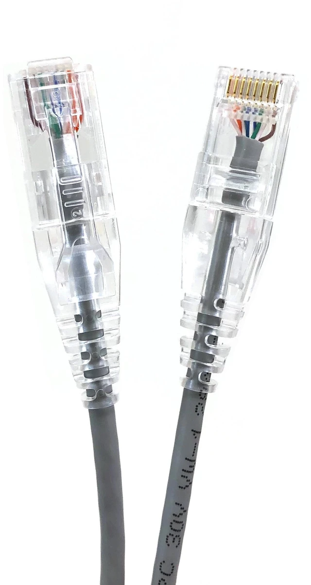 Alt view image 2 of 3 - MICRO CONNECTORS 1 Feet CAT 6 Ultra Slim Patch (28AWG) Cable Gray 100-Pack (E08-001-SL100)