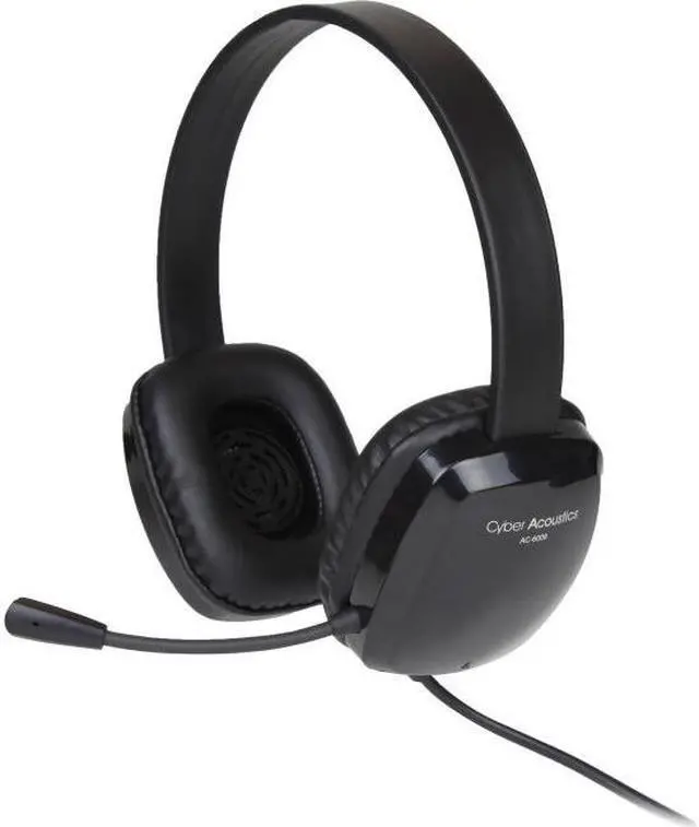 Alt view image 4 of 15 - Cyber Acoustics AC-6008 3.5mm Connector Circumaural Stereo Headset w/ Single Plug