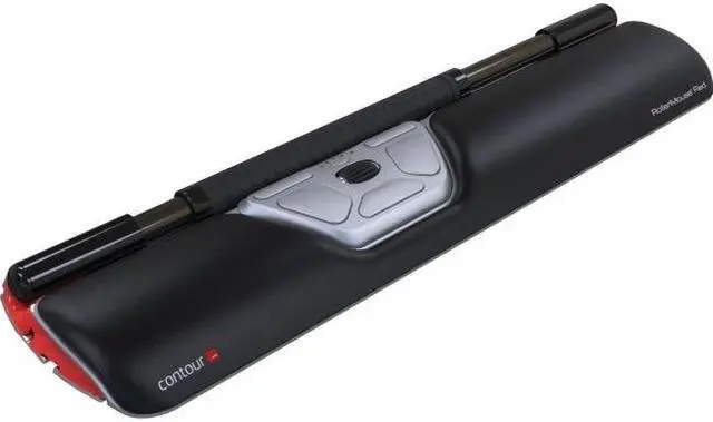 Alt view image 13 of 18 - Contour Design RollerMouse Red RM-RED Rollerbar Mouse Black/Silver