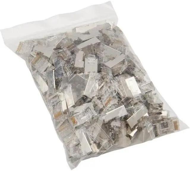 Alt view image 8 of 18 - Tripp Lite Cat6 RJ45 Pass-Through FTP Modular Plug 100 Pack N232100FTP