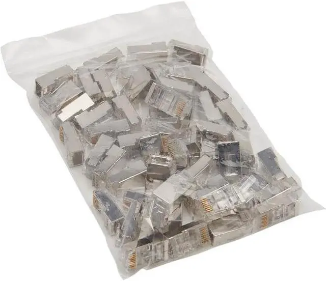 Alt view image 9 of 10 - Tripp Lite Cat6 RJ45 Pass-Through FTP Modular Plug 50 Pack N232050FTP