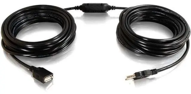 Alt view image 10 of 15 - C2G 38988 USB Active Extension Cable - USB 2.0 A Male to A Female Cable, Center Booster Format, Black (25 Feet, 7.62 Meters)