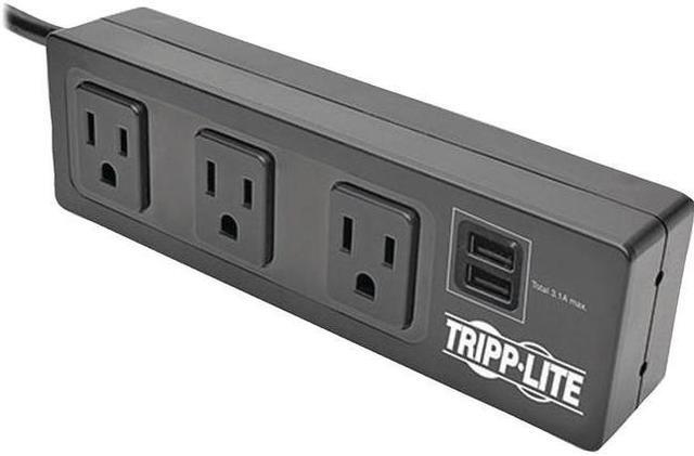 Alt view image 11 of 11 - Tripp Lite 4 5-15R Outlets 4 USB-A Conference Surge Protector Black TLP406USBUFO