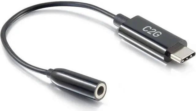 Alt view image 9 of 11 - C2G USB C To Aux Adapter (3.5mm) USB C Phone Adapter For Audio
