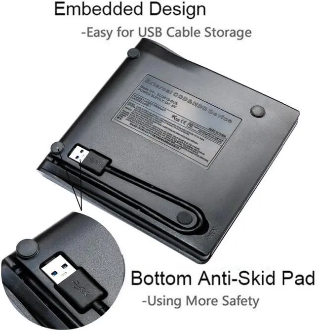 Alt view image 5 of 7 - External Optical CD Drive, USB 3.0 Portable CD/DVD +/-RW Slim DVD/CD ROM Rewriter Burner Reader Player For Laptop Desktop PC dvd burner dvd portatil Windows Linux OS Apple Mac