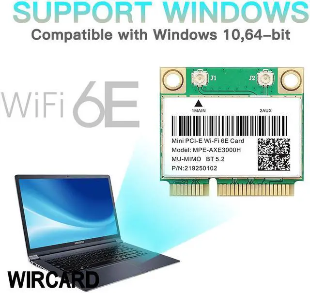 Alt view image 5 of 12 - WiFi 6E AX210HMW 2.4G/5G/6G Mini PCI-E Wifi Card For Intel AX210 2974Mbps Bluetooth 5.2 802.11ax MU-MIMO Than AX200 Wireless Adapter For Laptop Windows 10