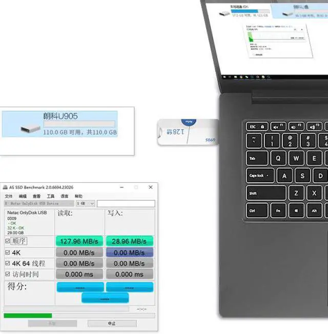 Alt view image 4 of 5 - Netac U905 USB Flash Drive 256G 128G 64G 32G 2-in-1 USB 3.0 Thumb Drive Memory Sticks Mini USB Drives High Speed OTG U Disk for Type-C Smartphone, MacBook, Tablet, Chromebook Pixel-32GB