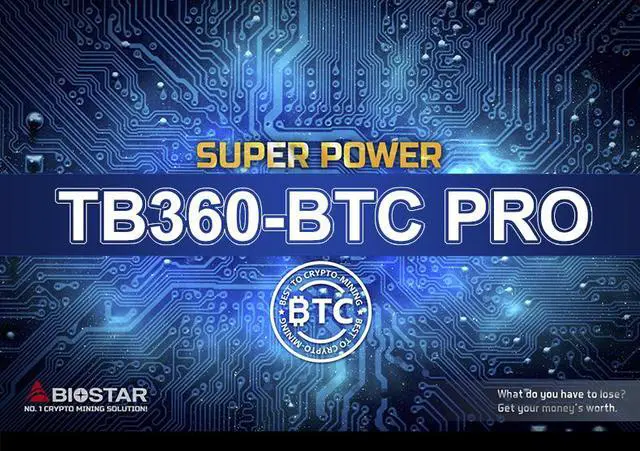 Alt view image 5 of 5 - Biostar Tb360-Btc Pro Atx 32G 12 X Pci-E 3.0 Usb 3.1 Intel Btc Mine Board For Cryptocurrency Mining (Btc),Support 12 Gpu Mining Motherboard