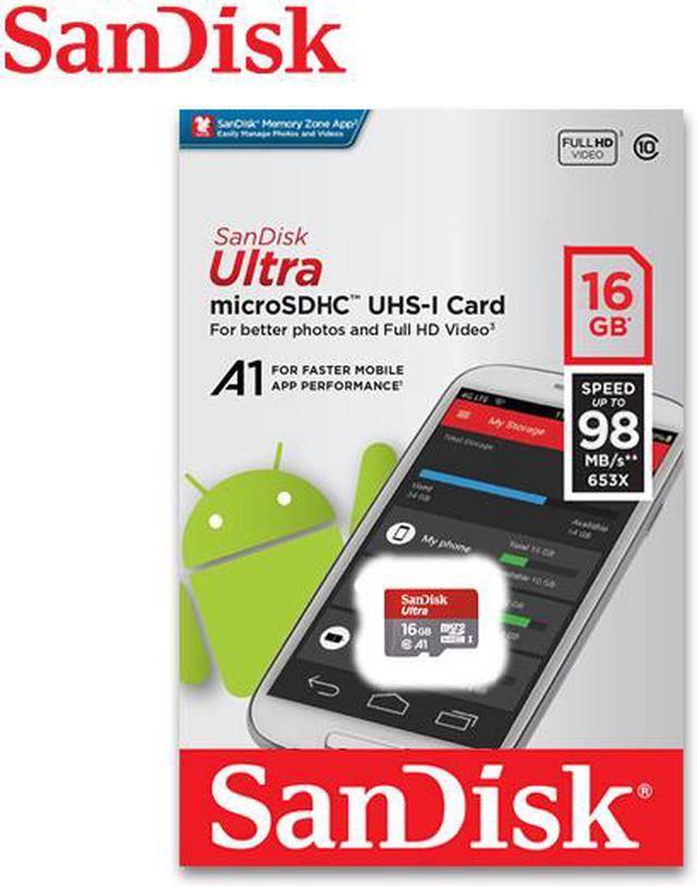 Alt view image 3 of 4 - SanDisk 16GB microSDHC Class 10 SDSQUAR-016G-GN6MN Memory Card Retail (1 Pack) w/o Adapter