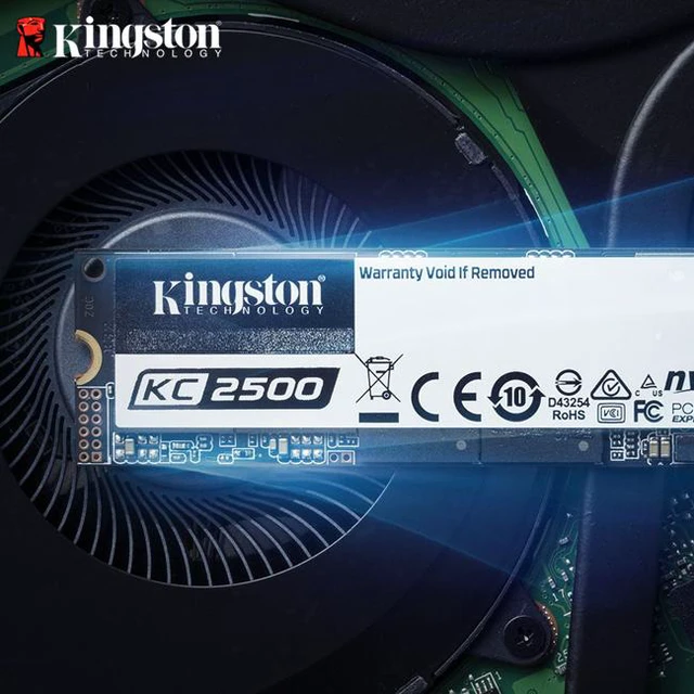 Alt view image 5 of 5 - Kingston KC2500 M.2 2280 500GB NVMe PCIe Gen 3.0 x4 96-layer 3D TLC Internal Solid State Drive (SSD) SKC2500M8/500G