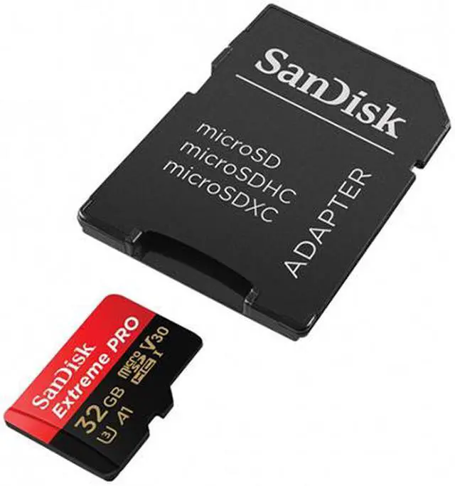 Alt view image 2 of 8 - Sandisk A1 32GB Extreme PRO micro SDHC Card + Adapter 100MB/s V30 UHS-I U3