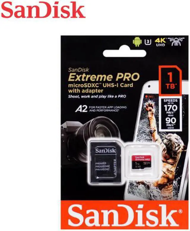 Alt view image 5 of 5 - Sandisk EXTREME PRO UHS-I 1TB memory card MicroSDXC Class 10 SDSQXCZ-1T00-GN6MA
