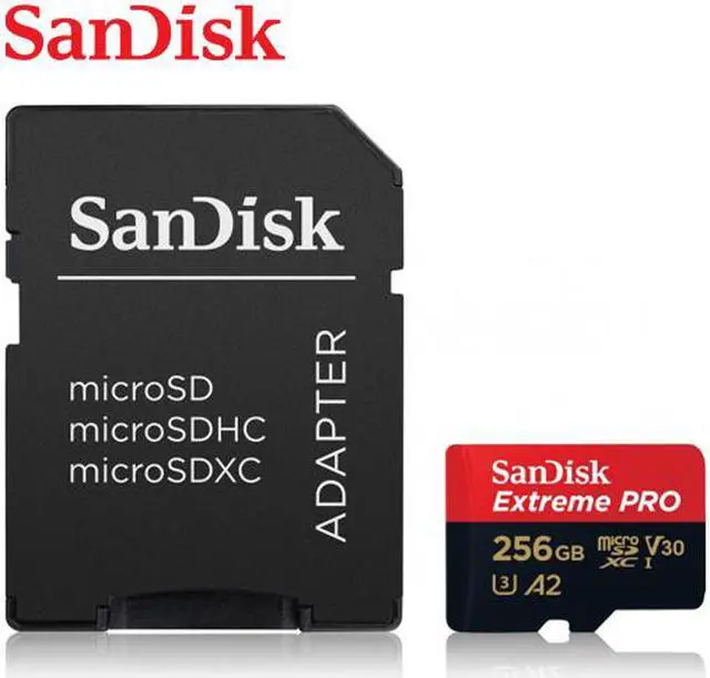 Alt view image 4 of 6 - Sandisk A2 256GB Extreme PRO micro SDHC Card with Adapter W/170MB/s R/90MB/s V30 UHS-I U3