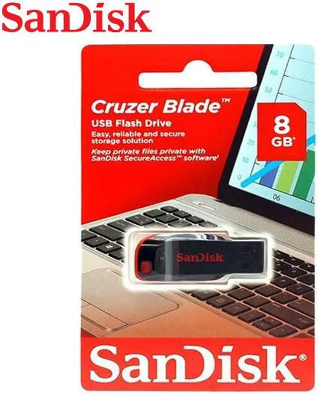 Alt view image 3 of 3 - SanDisk Cruzer Blade 8GB USB 2.0 Flash Drive- SDCZ50-008G-B35