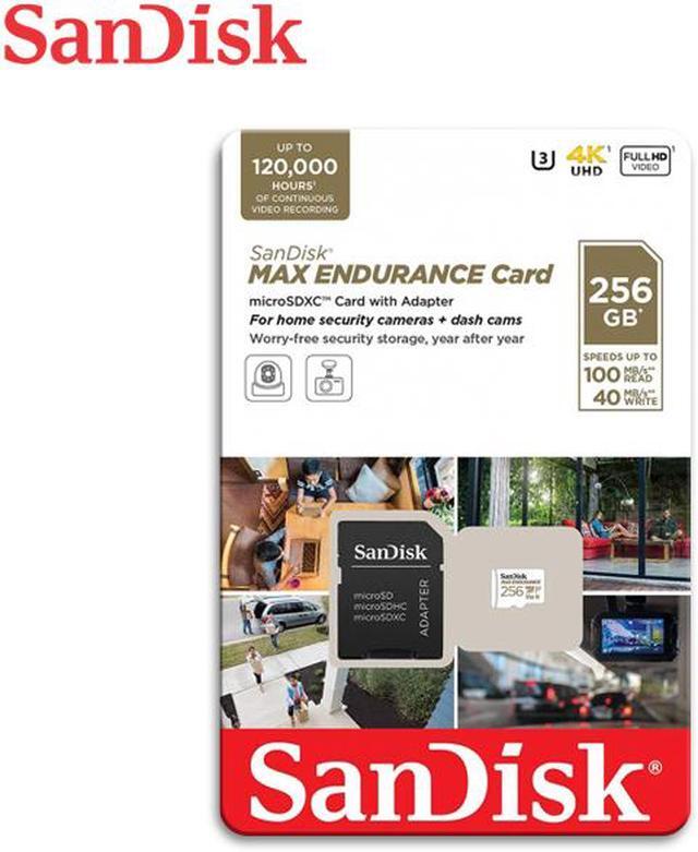 Alt view image 5 of 5 - SanDisk 256GB MAX ENDURANCE microSDXC, U3, V30, Memory Card with Adapter for Home Security Cameras and Dash Cams, Speed up to 100MB/s (SDSQQVR-256G-GN6IA)