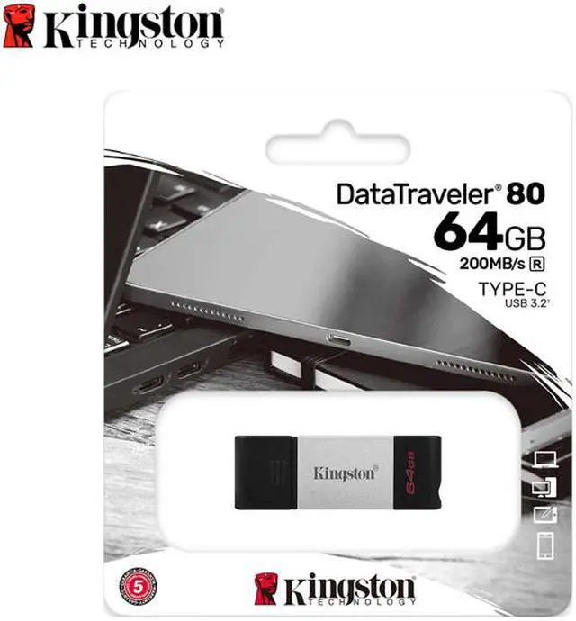 Alt view image 3 of 20 - 64GB USB-C 3.2 DATATRAVELER 80