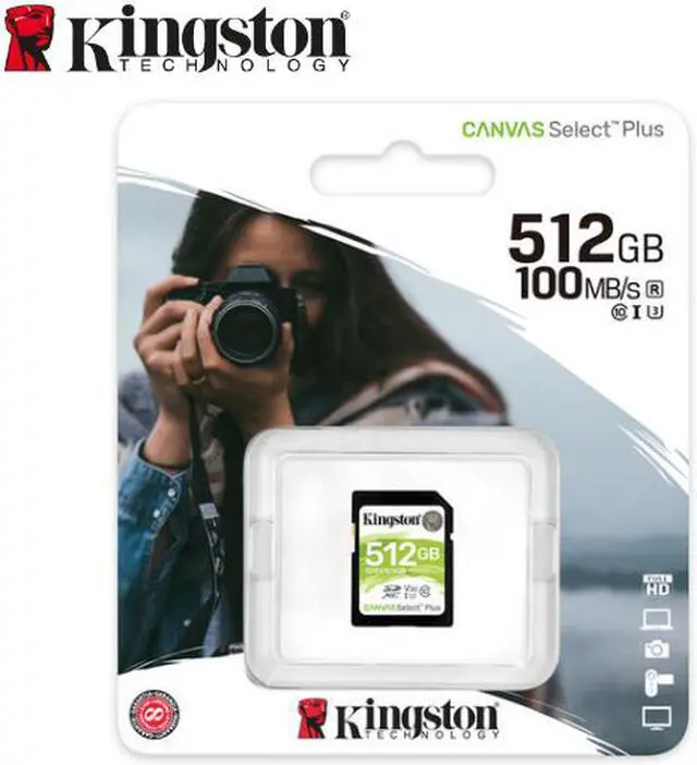 Alt view image 2 of 12 - Kingston - SDS2/512GB - Kingston Canvas Select Plus 512 GB Class 10/UHS-I (U3) SDXC - 100 MB/s Read - 85 MB/s Write -