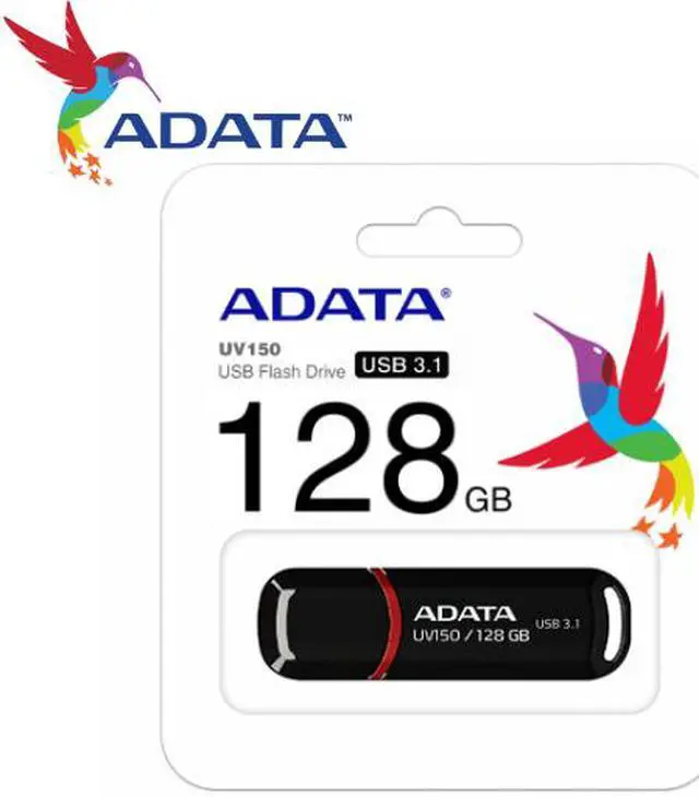 Alt view image 6 of 6 - ADATA 128GB UV150 Snap-on Cap USB 3.0 Flash Drive (AUV150-128G-RBK)