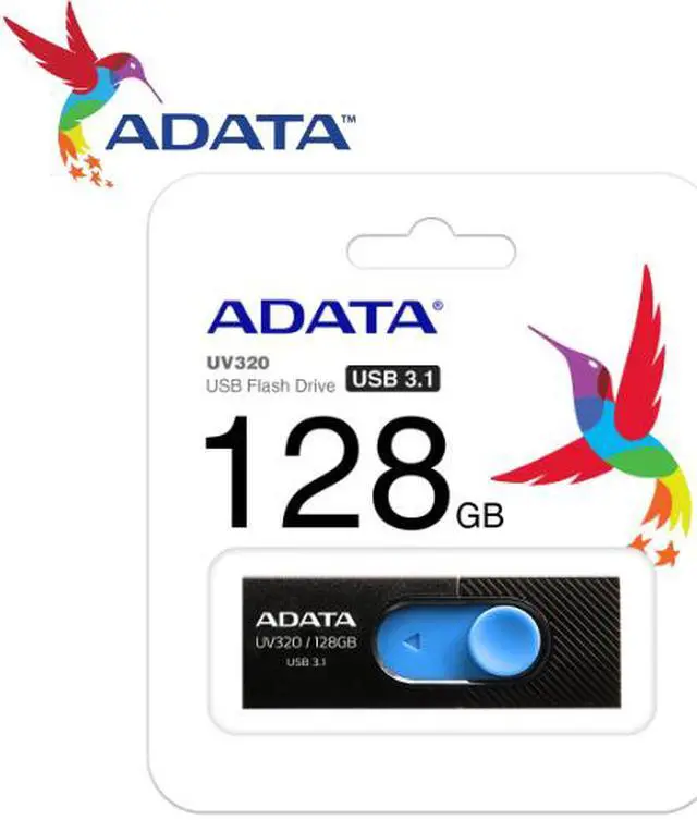 Alt view image 7 of 7 - ADATA 128GB UV320 USB 3.1 Flash Drive (AUV320-128G-RBKBL)