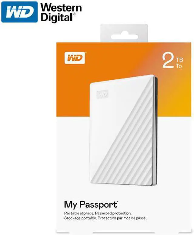 Alt view image 6 of 6 - WD 2TB My Passport Portable Storage External Hard Drive USB 3.2 for PC/MAC White (WDBYVG0020BWT-WESN)