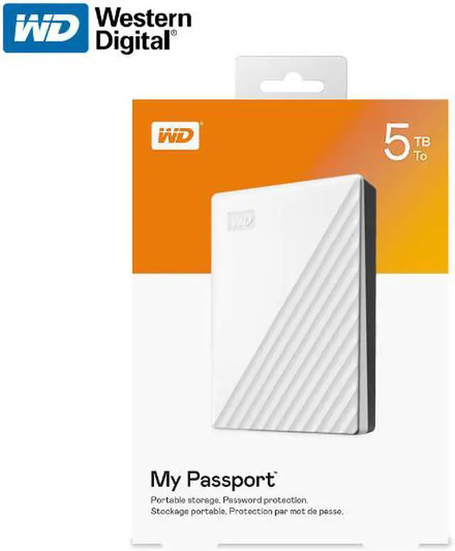 Alt view image 4 of 4 - WD 5TB My Passport Portable Storage External Hard Drive USB 3.2 for PC/MAC White (WDBPKJ0050BWT-WESN)