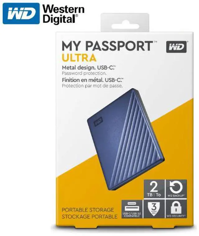 Alt view image 8 of 8 - WD 2TB Blue My Passport Ultra Portable Storage External Hard Drive USB-C for PC/Windows (WDBC3C0020BBL-WESN)