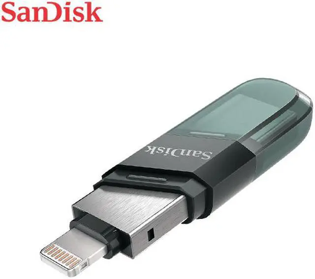 Alt view image 5 of 9 - SanDisk SDIX90N-064G-GN6NN MAG 64GB USB 3.1 Lightning iXpand Flash Drive Flip Silver/Blue