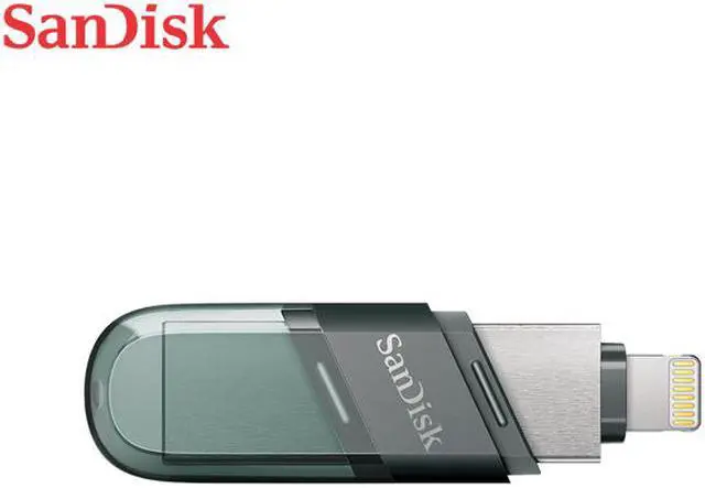 Alt view image 2 of 9 - SanDisk SDIX90N-064G-GN6NN MAG 64GB USB 3.1 Lightning iXpand Flash Drive Flip Silver/Blue