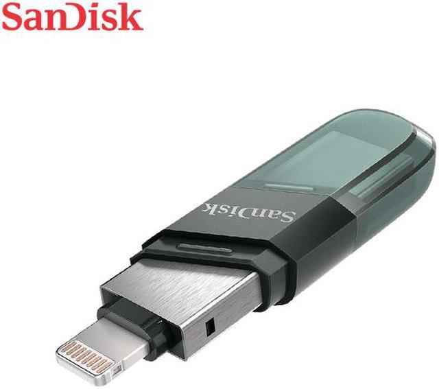 SanDisk SDIX90N-256G-GN6NE MAI 256GB USB 3.1 Lightning iXpand Flash Drive  Flip Silver/Blue