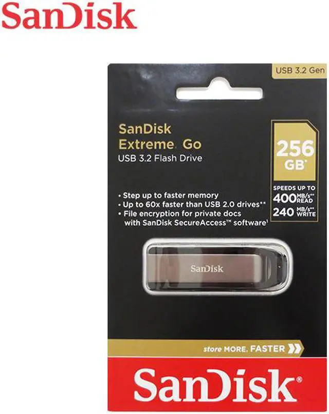 Alt view image 13 of 13 - SanDisk 256GB Extreme Go USB 3.2 Type-A Flash Drive, Speed Up to 400MB/s (SDCZ810-256G-G46)