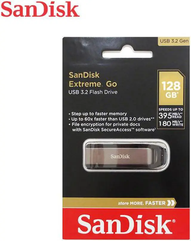 Alt view image 13 of 13 - SanDisk 128GB Extreme Go USB 3.2 Type-A Flash Drive, Speed Up to 400MB/s (SDCZ810-128G-G46)