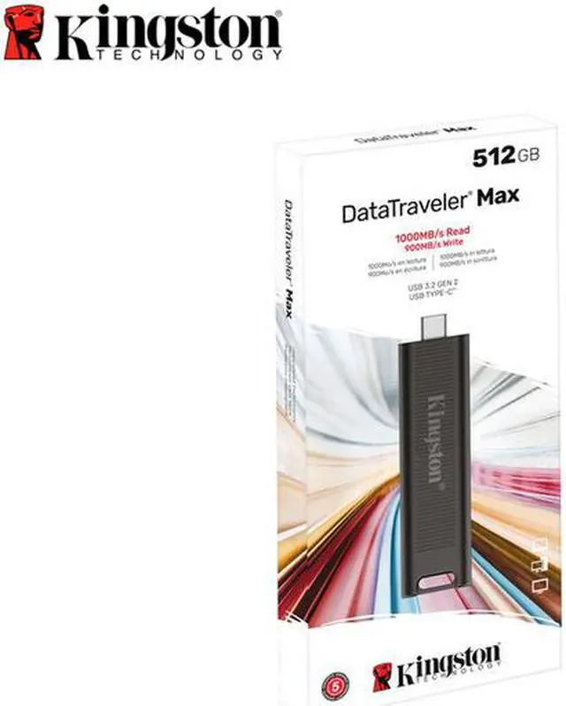 Alt view image 5 of 20 - Kingston DataTraveler Max 512GB USB 3.2 Gen 2 Type-C Flash Drive Up to 1,000MB/s read speed DTMAX/512GB