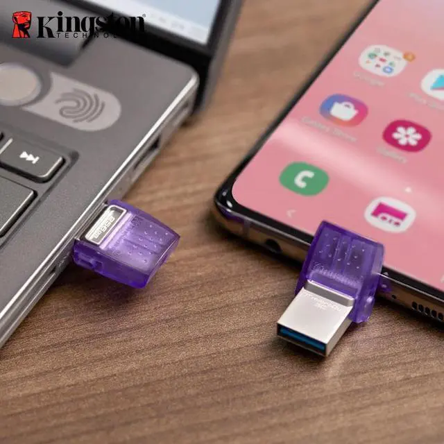 Alt view image 6 of 20 - Kingston 64GB DataTraveler microDuo 3C USB Flash Drive USB Type-C and Type-A Flash Drive