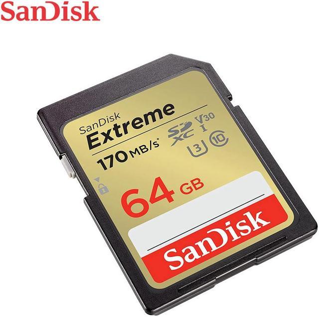 SanDisk 64GB Extreme SDXC UHS-I/U3 Class 10 V30 Memory Card, Speed