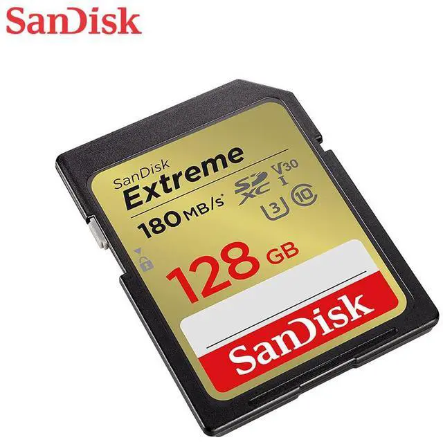 Alt view image 2 of 10 - SanDisk 128GB Extreme SDXC UHS-I/U3 Class 10 V30 Memory Card, Speed Up to 180MB/s (SDSDXVA-128G-GNCIN)