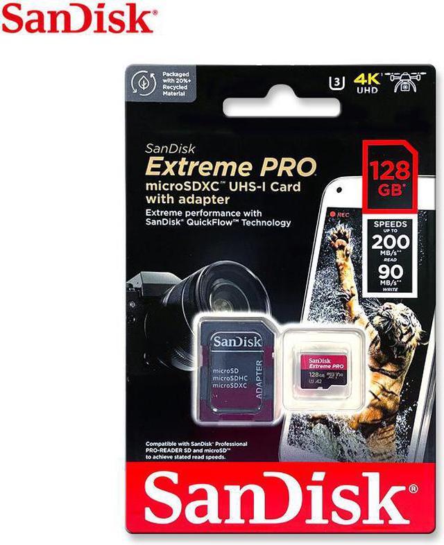 SanDisk 128GB Extreme PRO A2 microSDXC Card UHS-I U3 V30 Read Speed up to  200MB/s for 4K UHD Video (SDSQXCD-128G-GN6MA)