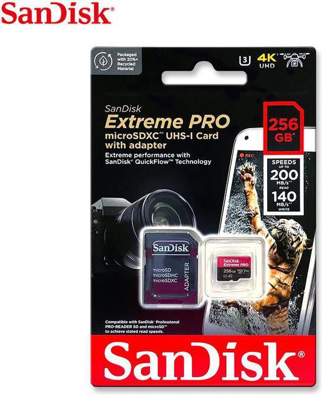 SanDisk 256GB Extreme Pro microSDXC UHS-I Memory Card - SDSQXCD-256G-GN6MA  