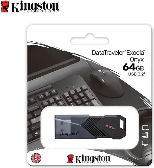 Alt view image 5 of 7 - Kingston DataTraveler Exodia Onyx 64GB USB 3.2 Gen 1 Type A Flash Drive DTXON/64GB