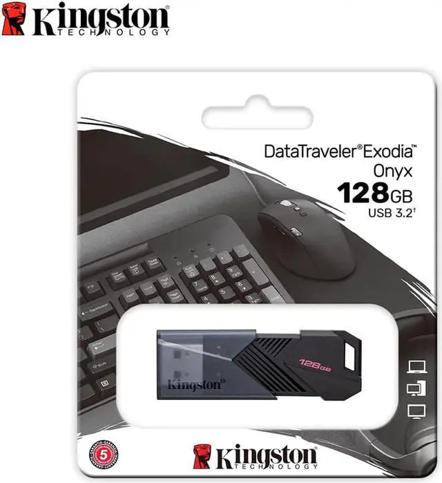 Alt view image 5 of 20 - Kingston DataTraveler Exodia Onyx 128GB USB 3.2 Gen 1 Type A Flash Drive DTXON/128GB