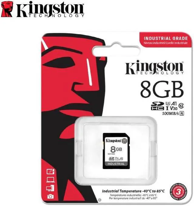Alt view image 3 of 3 - Kingston 8GB Industrial SD Memory Card UHS-I U3 V30 A1 Ideal for Extreme Conditions SDIT/8GB