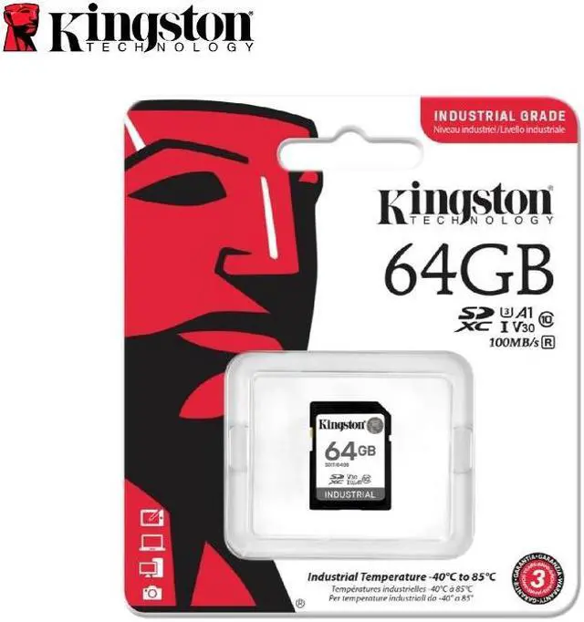 Alt view image 3 of 12 - Kingston 64GB Industrial SD Memory Card UHS-I U3 V30 A1 Ideal for Extreme Conditions SDIT/64GB