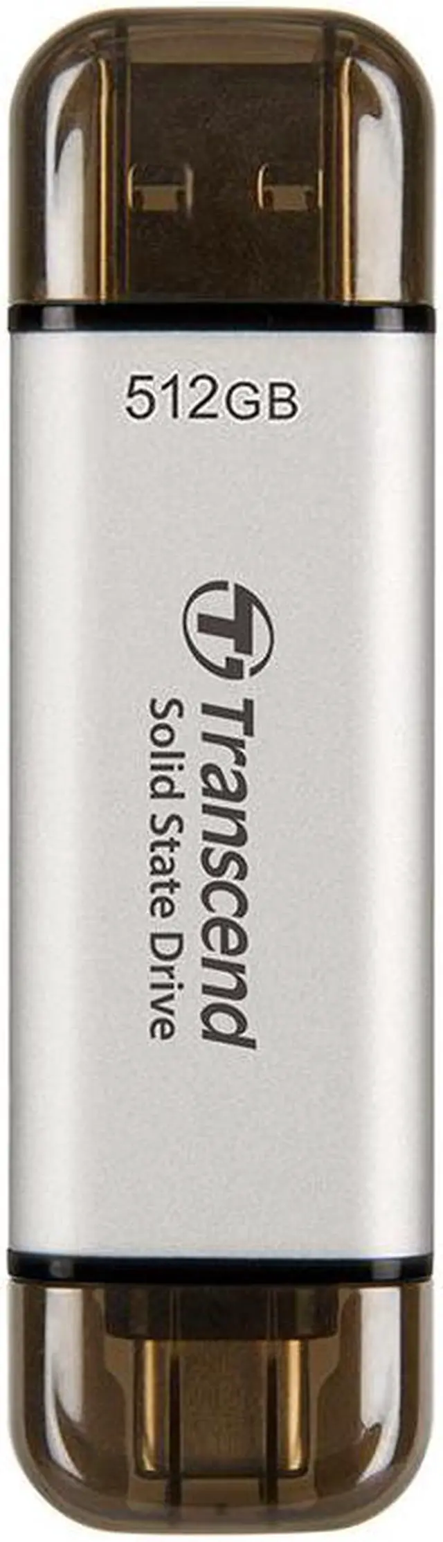 Main image of Transcend 512GB ESD310 Portable SSD USB Type-A & Type-C [SILVER]