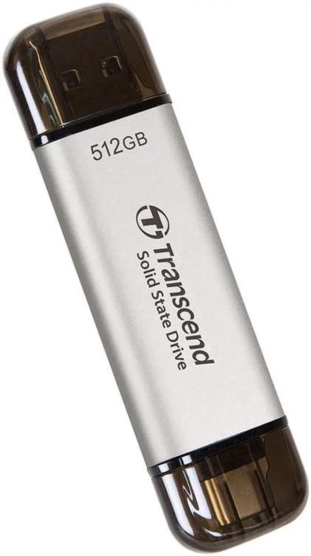 Alt view image 3 of 9 - Transcend 512GB ESD310 Portable SSD USB Type-A & Type-C [SILVER]