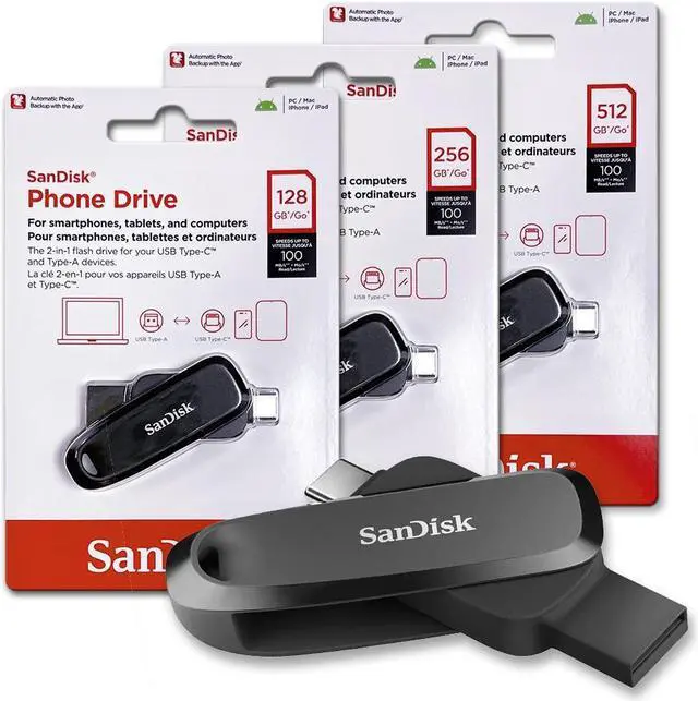 Alt view image 5 of 5 - SanDisk 32GB Phone Drive OTG USB Type-C & Type-A USB 3.2 Gen 1 read speeds up to 100MB/s [Black]