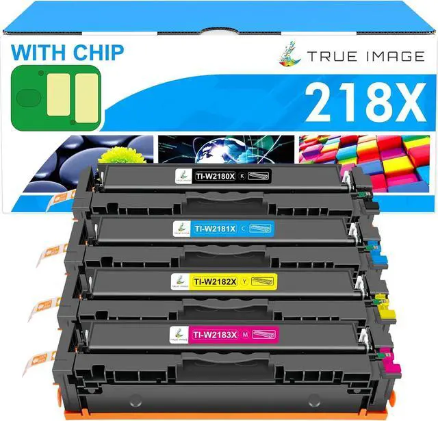 Main image of 218X 218A Toner Cartridges 4 Pack with Chip 3201dw 3301fdw Compatible Replacement for HP 218A 218X Color Laserjet Pro 3201dw Pro MFP 3301cdw 3301sdw Printer High Yield Ink Set W2180X W2180A (B/C/Y/M)