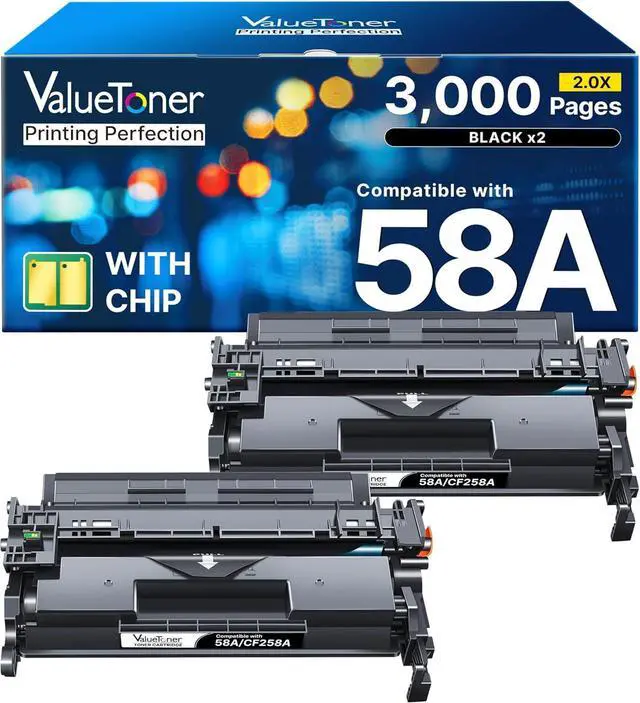 Main image of Valuetoner 58A Toner (with Chip) Compatible for HP 58A Toner Cartridge Black CF258A for HP 58X CF258X Work with HP Laserjet Pro MFP M428fdw M404dn M404n M404dw M428fdn M430f M406dn Printer (2-Black)