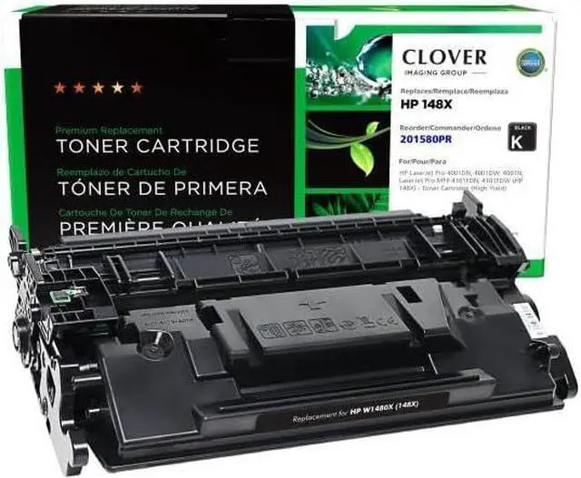 Main image of Clover Remanufactured Toner Cartridge (Reused OEM Chip) Replacement for HP 148X (W1480X) | Black | High Yield
