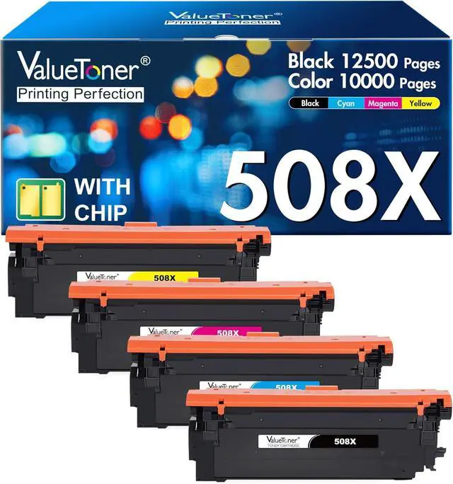 Main image of 4 Pack for HP 508X Toner Cartridge CF360X CF361X CF362X CF363X Higher Page Yield Work for HP Color Laserjet M552 M552dn M553 M553n M553dn M553x M557 M577c M577z M577f M577dn(Black/Cyan/Magenta/Yellow)